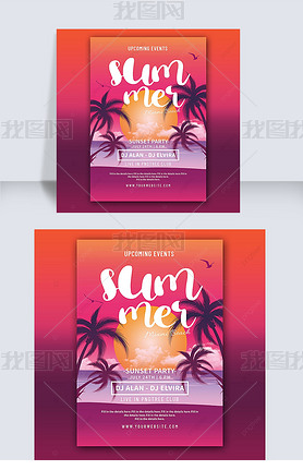 summer beach sunset flyer