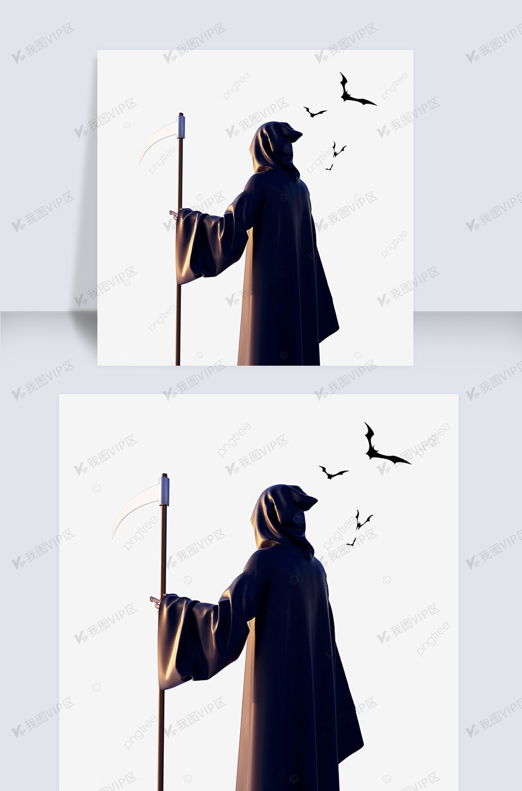 万圣节死神背影3d元素