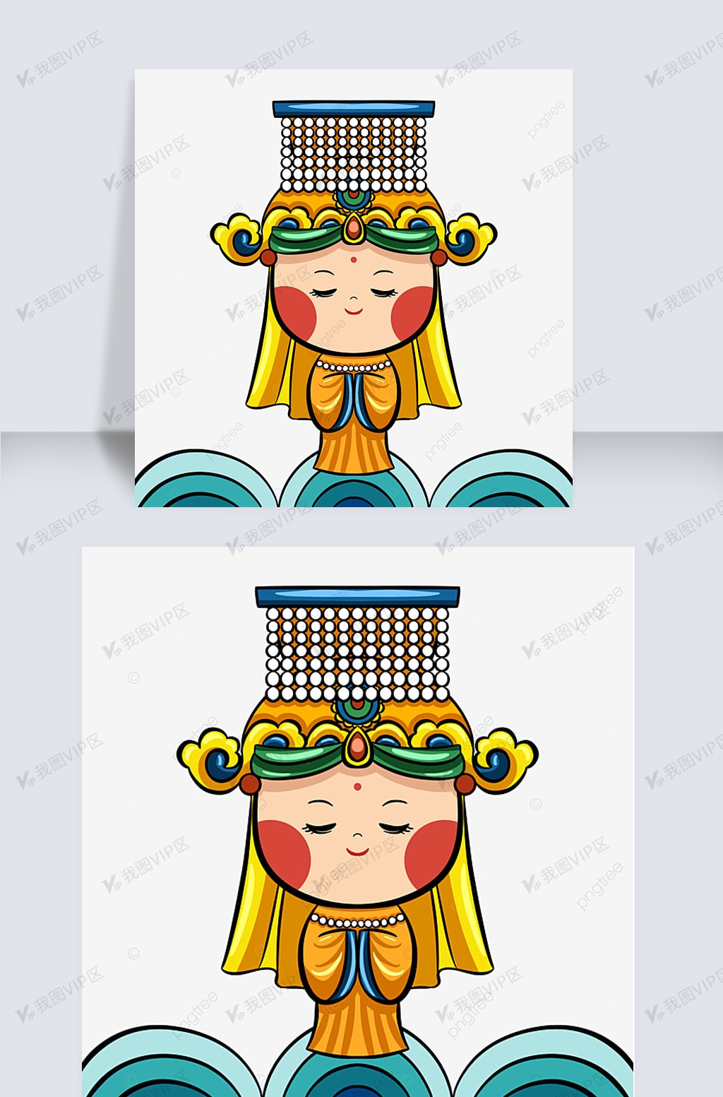 手绘风格妈祖元素