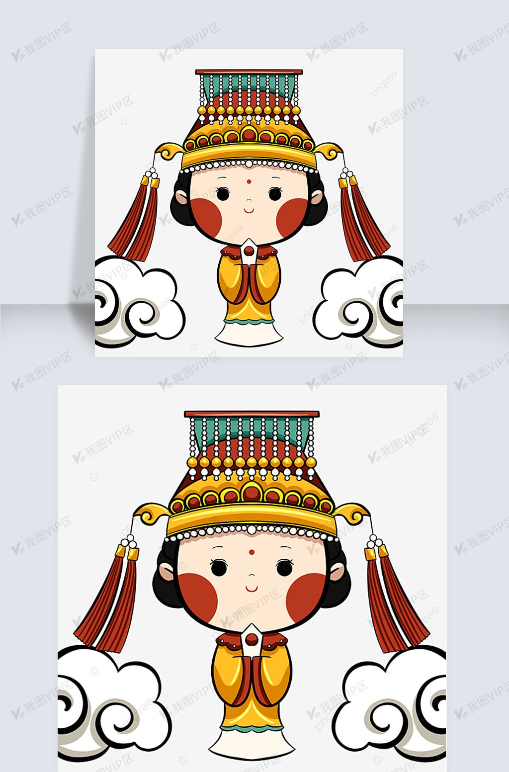 手绘风格妈祖元素