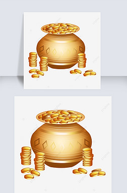 手绘金色happy dhantera女人节罐子金币