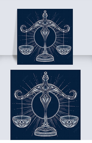 十二星座系列手绘天秤座