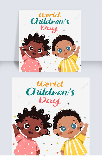原创卡通世界儿童日儿童元素