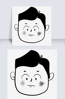 创意设计卡通人脸表情包抿嘴