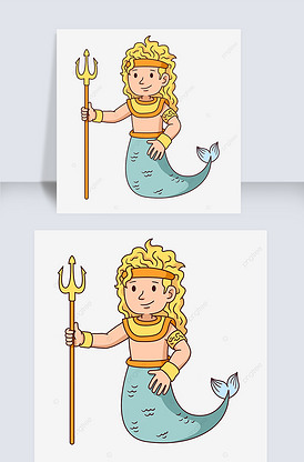 创意万圣节卡通人物绘画海王