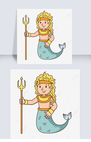 创意万圣节卡通人物绘画海王