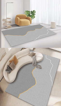 现代简约抽象水墨纹理地毯地垫图案设计