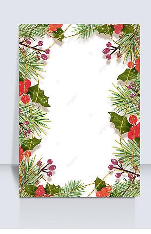 圣诞节holly绿色叶子背景