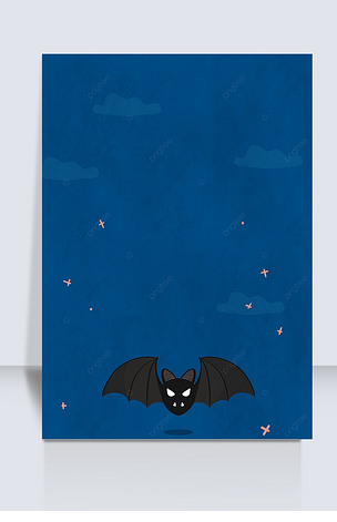 蓝色蝙蝠简单万圣节背景