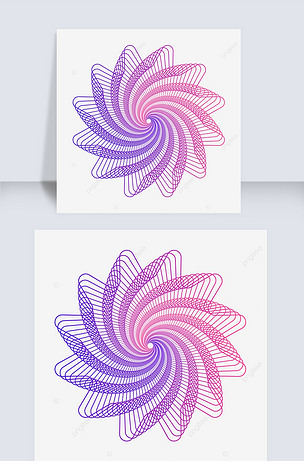 卡通创意设计旋转条纹图案花