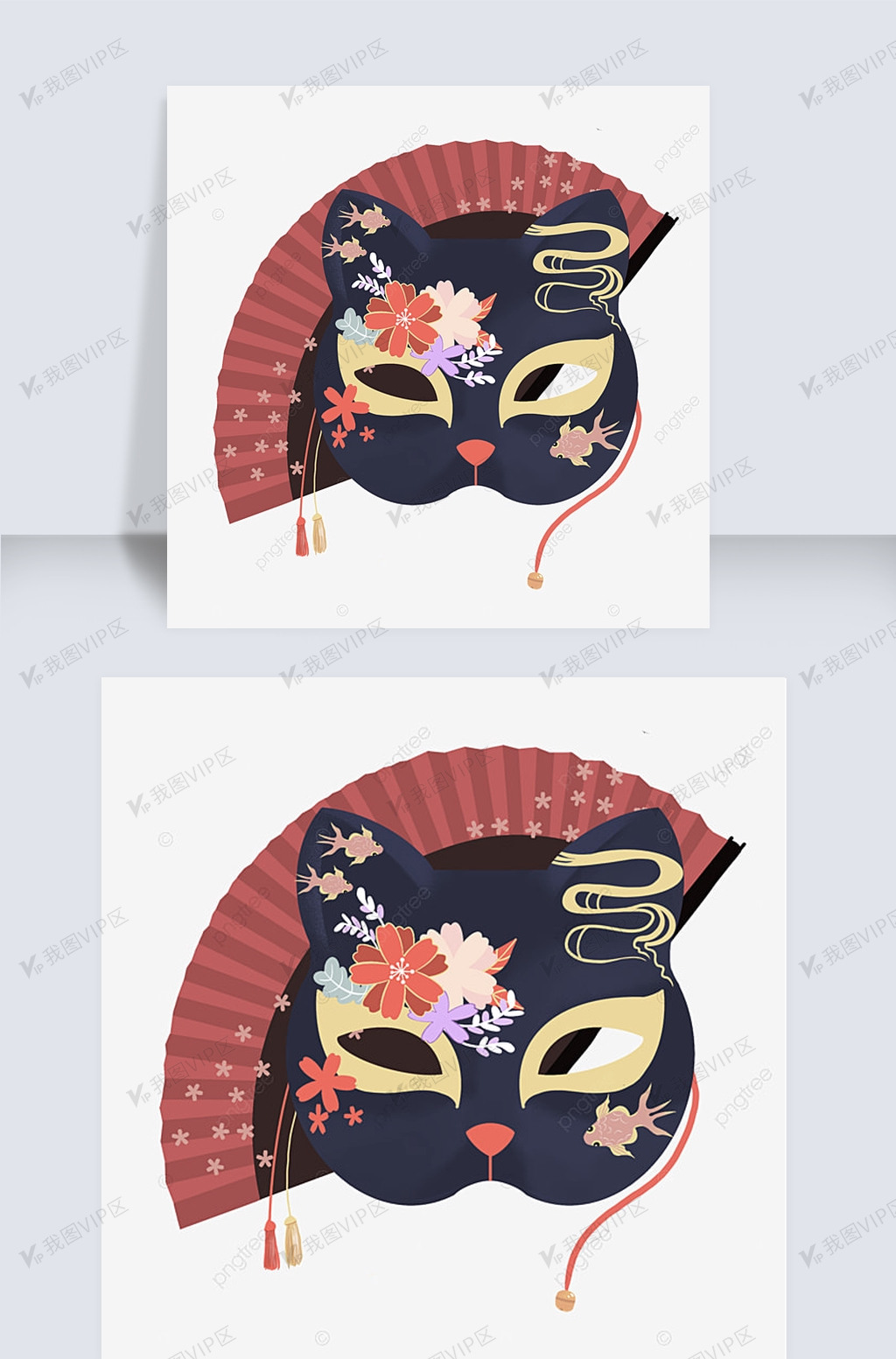 手绘日本和风面具