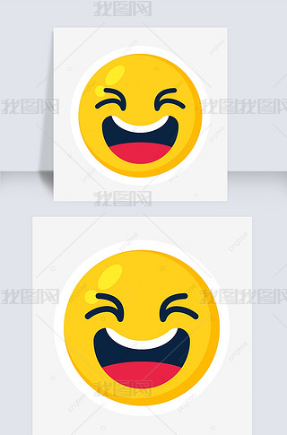 大笑拍桌子表情包免抠元素|手绘卡通创意涂鸦形象表情包设计大笑