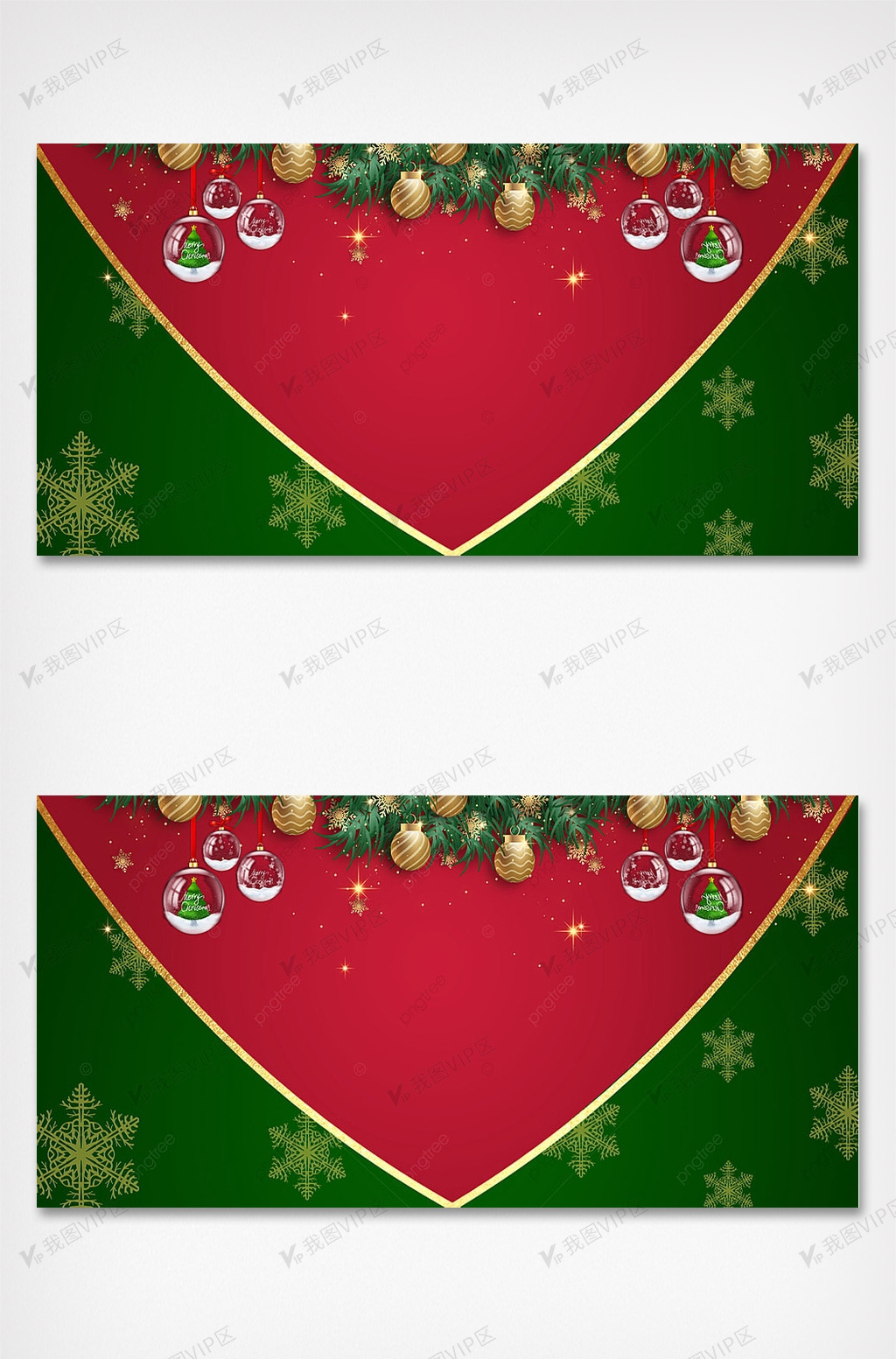 圣诞挂饰红绿配色背景