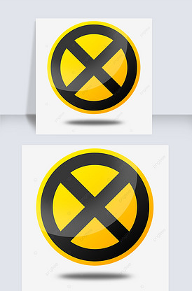 黄色圆形上的黑色禁止交通警示牌