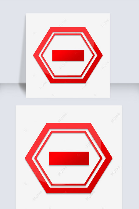 红色六边形上的红色横杠交通标示