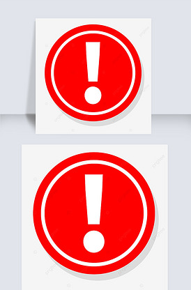红色圆形上的白色边框和白色感叹号