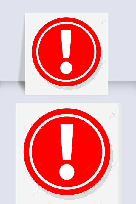 红色圆形上的白色边框和白色感叹号