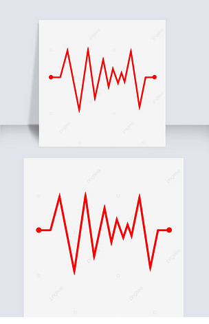 上下摆动的红色心动线条