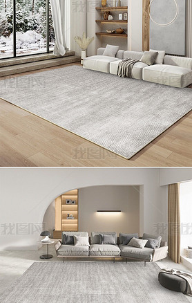 现代简约灰色几何条纹肌理客厅卧室地毯地垫图案设计