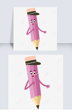 创意设计可爱学习用品卡通形象紫笔
