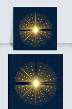 卡通手绘星光科技特效光芒插画光线