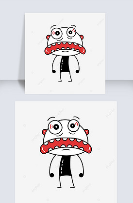 手绘卡通搞怪可爱人物形象插画香肠嘴