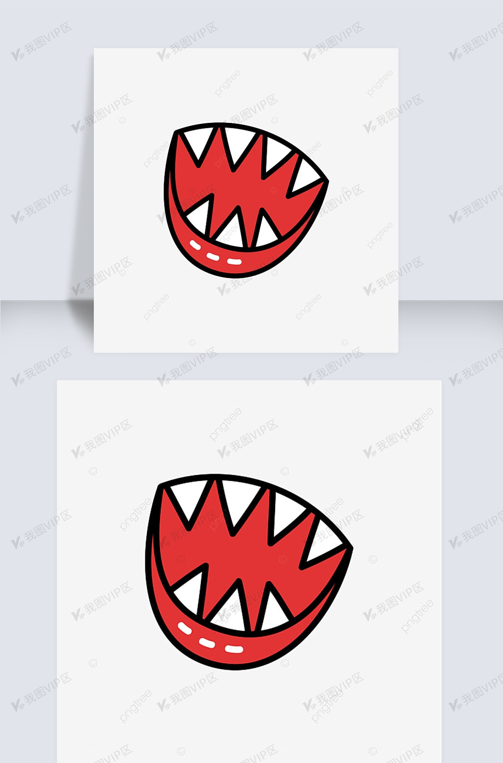 手绘卡通搞怪可爱人物形象插画利牙