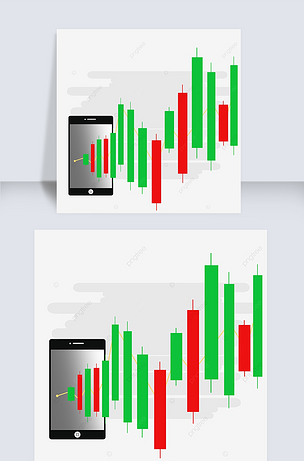 手绘股票波动k线图