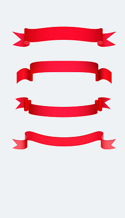 标题文本框免抠元素|红色飘带标题框文本框促销标签