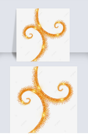 金色藤蔓形状glitter闪耀抽象元素