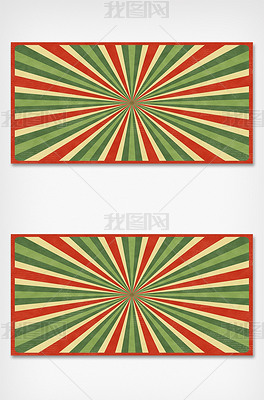 原创艳丽重彩红绿黄色马戏团复古背景