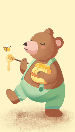 吃蜂蜜的小熊