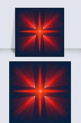 对称的十字形红色太阳光光效