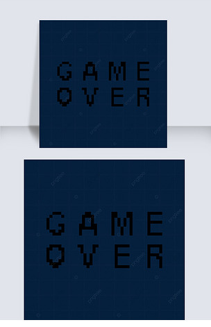 gameover游戏卡通风格像素