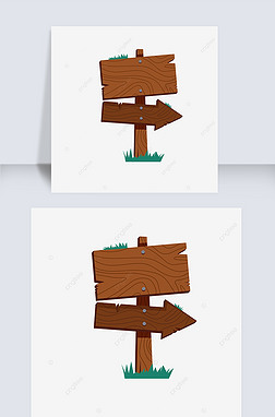 手绘木制指示牌路标牌