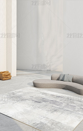 现代简约北欧轻奢条纹抽象高端灰色系客厅地毯地垫
