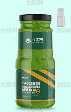 可换色猕猴桃果汁瓶标设计效果图样机