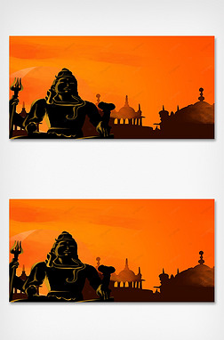 印度dussehra橘色背景