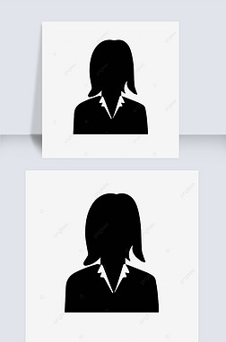 头像商务短发女生剪影