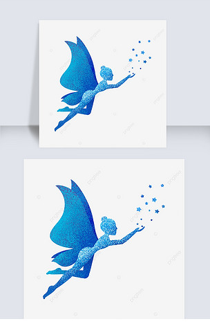 蓝色飞翔精灵仙女