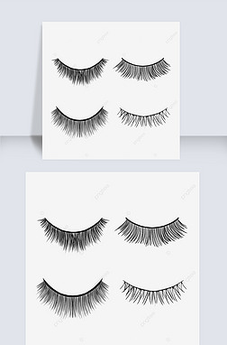 假睫毛免抠元素|手绘睫毛假睫毛
