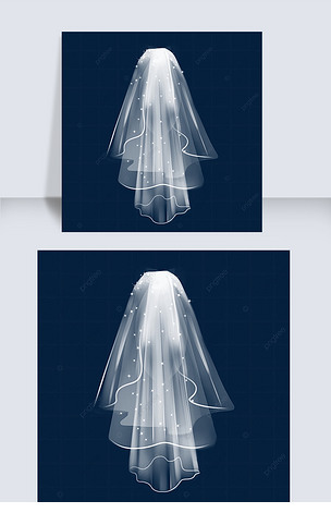 手绘优雅婚礼头纱