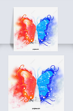 蝴蝶变形免抠元素|蝴蝶光效绚丽装饰