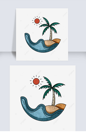 夏季岛度假椰子树海