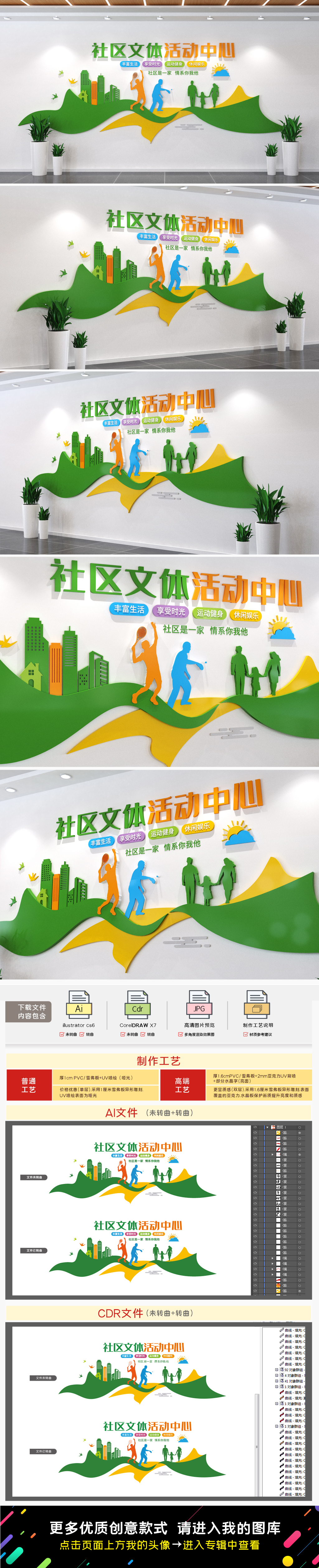 社区文体活动中心文化墙