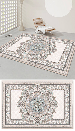 淡雅雅致清新中式奢华精致客厅地毯