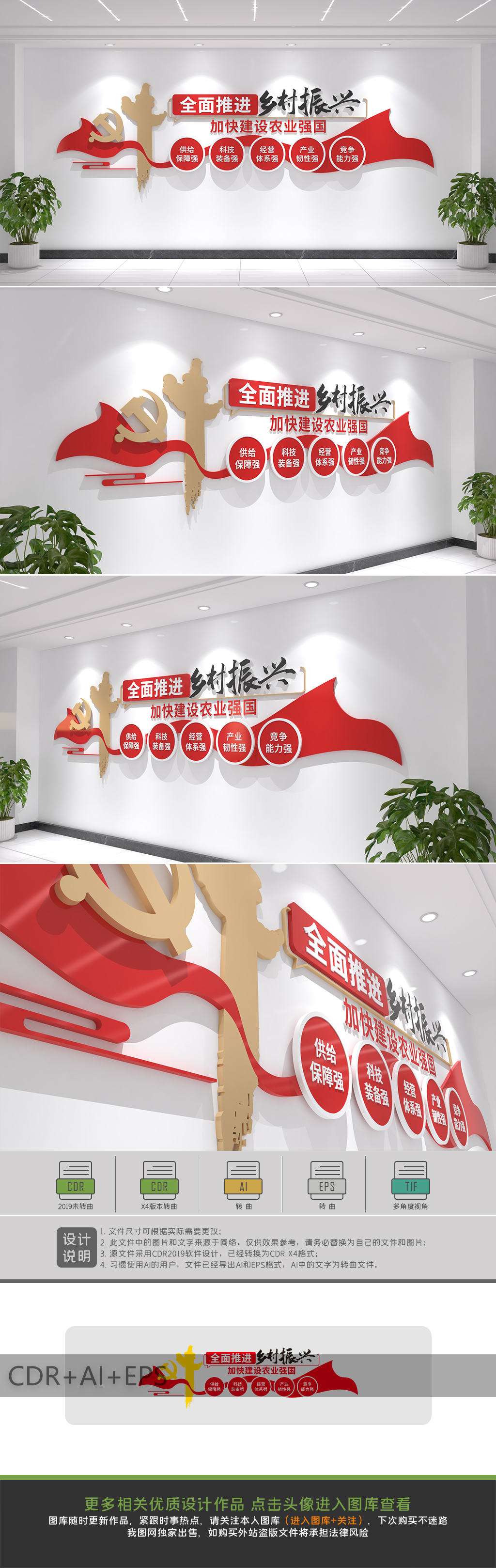 全面推进乡村振兴加快建设农业强国文化墙