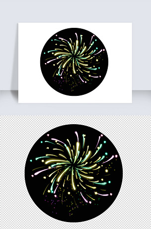 手绘夜空烟花图片