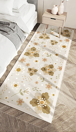 现代植物花卉客厅卧室地毯床边毯图案