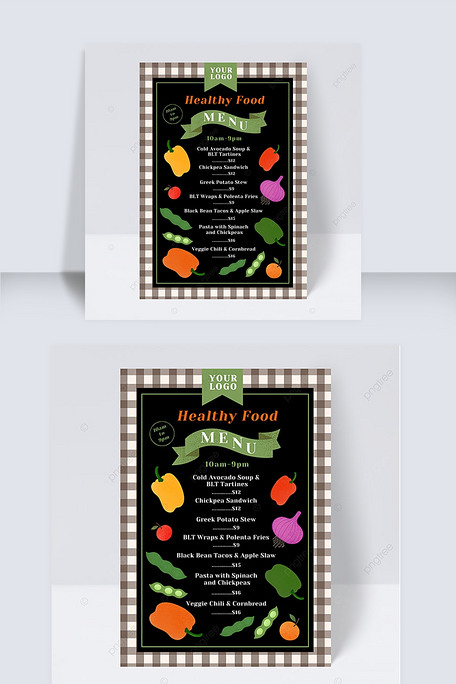 黑板手绘素食餐厅菜单